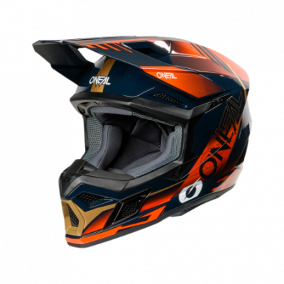 Мотошлем кроссовый O'NEAL 3Series Haze (синий/оранжевый, L)