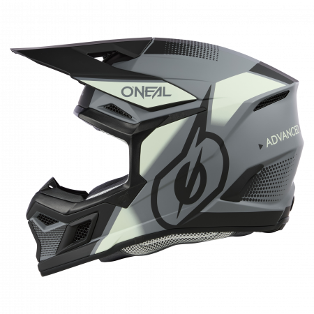 Мотошлем кроссовый O'NEAL 3Series Vision V.24 (серый/черный, M)